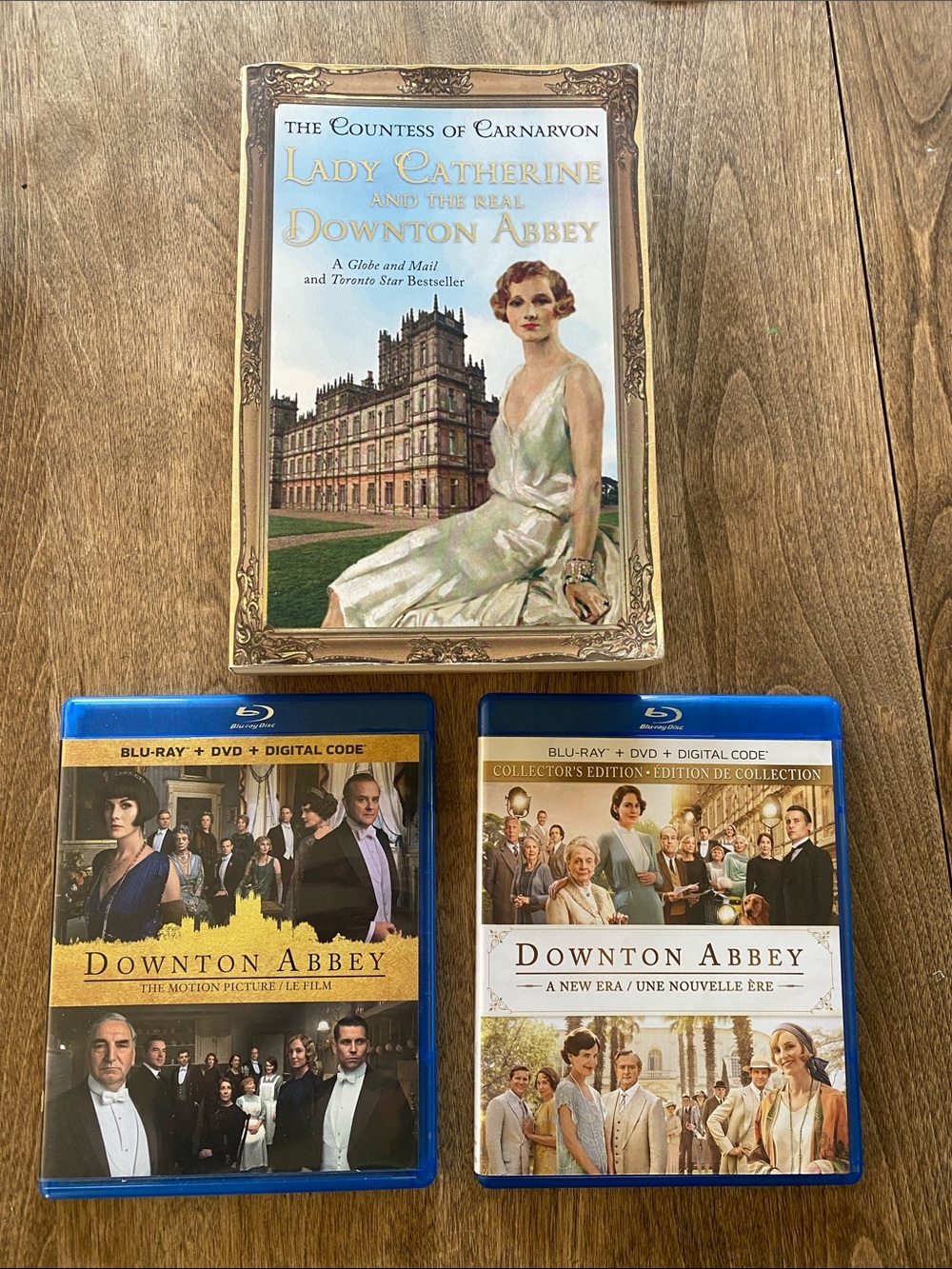 Downton Abbey Blu-rays and The book Lady Catherine and the Real Downton Abbey.